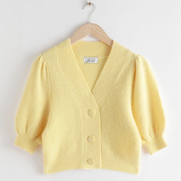& other stories puff sleeve cardigan